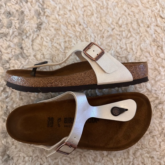 BIRKENSTOCK Gizeh Pearl White/antique lace Sandals Birko-Flor EU 38 - Picture 3 of 6